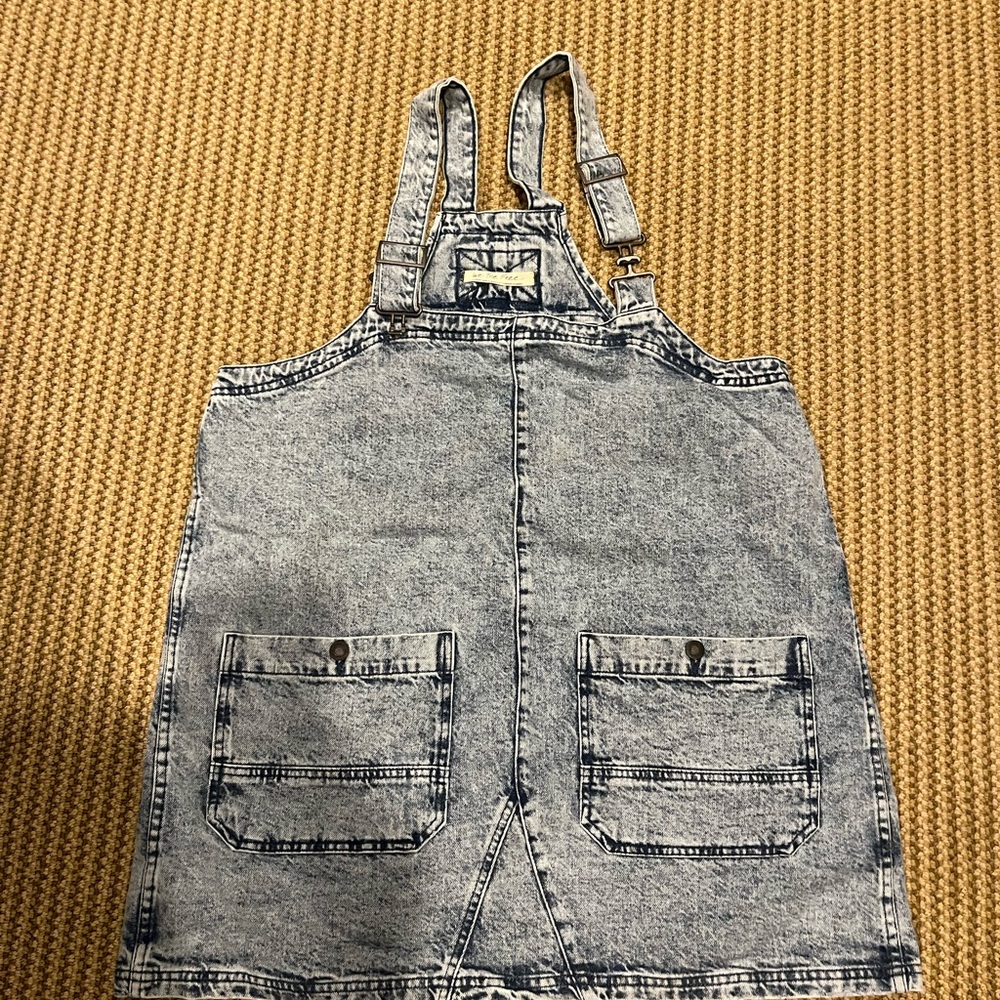 We The Free Blue Denim Mini Smock Dress